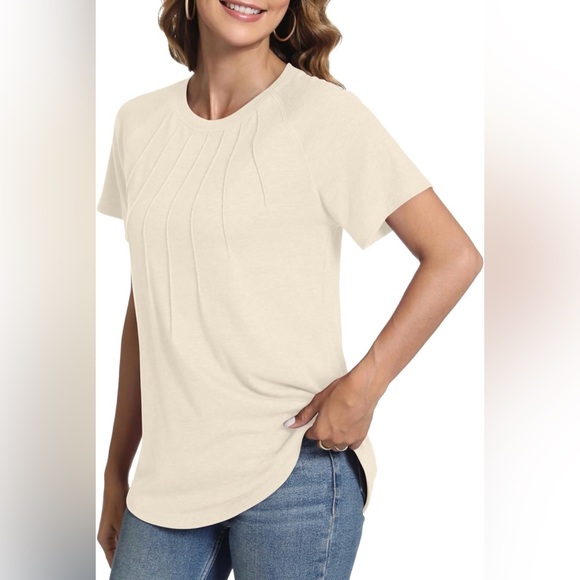 -NWT YSYOKOW Women Long Sleeve Pleated Tunic Top - Size Small - Picture 2 of 7